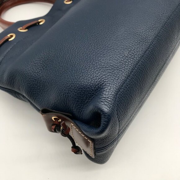 Dooney & Bourke Dark Blue Pebble Grain Tassel Tote - Picture 9 of 11